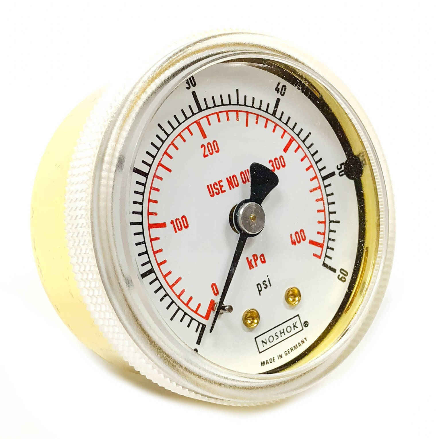 Noshok 7702-6195 Oxygen Pressure Gauge, 0-60PSI/0-400kPa, 1/4″ NPT Back
