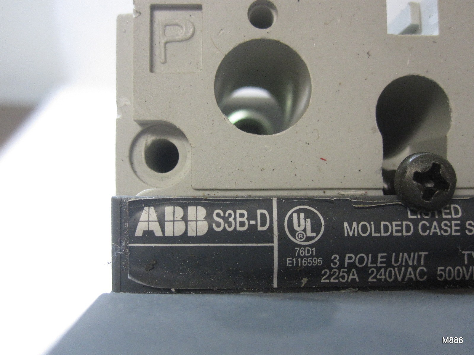 ABB | SACE S3 S3B-D | Molded 3-Pole Circuit Breaker Unit | 225A 240VAC 500VDC