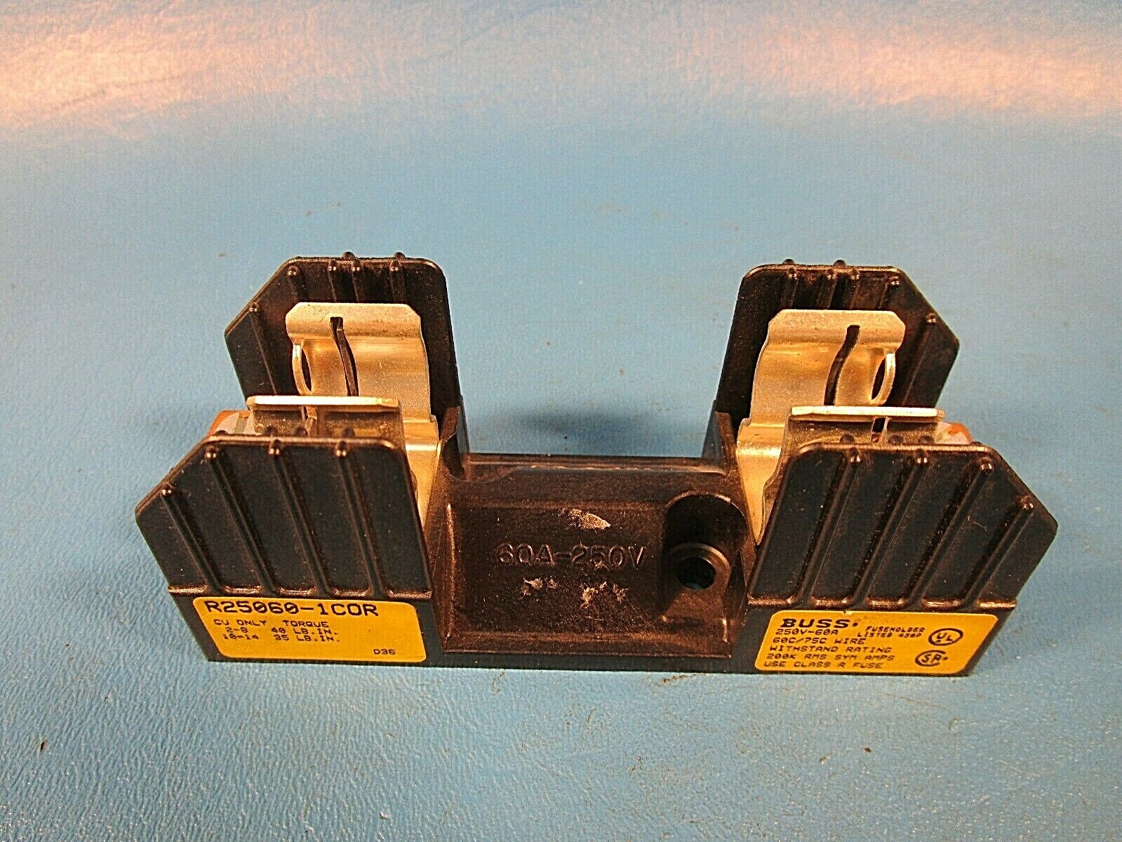 Buss R25060- 1 Cor, One Pole Fuse Block Holder, 250 Volts, 60 Amps