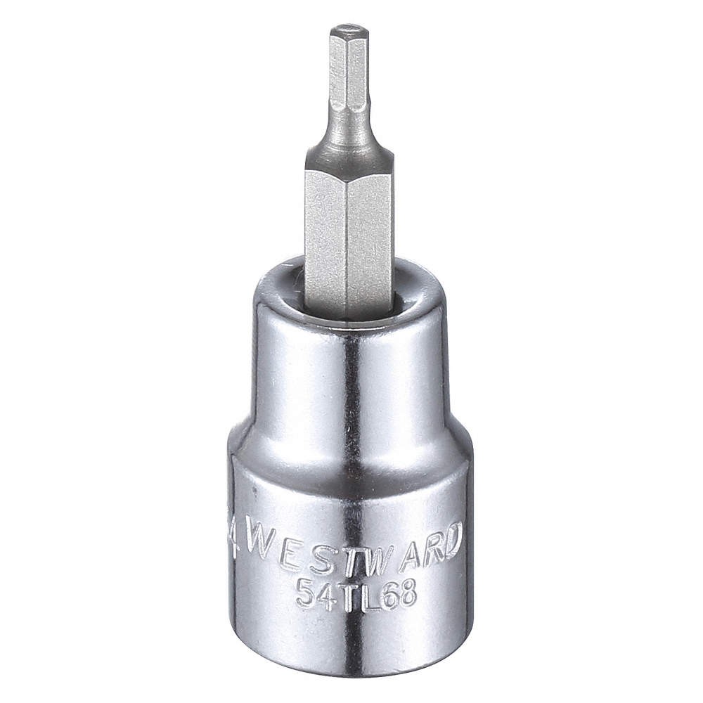 WESTWARD 54TL68 Socket Bit, Steel, 3/8 in, TpSz 7/64 in 54TL68