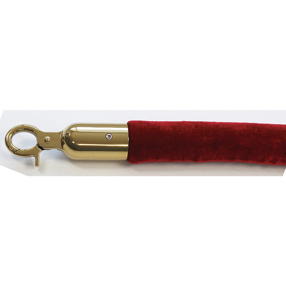 QUEUEWAY QWAYROPE-21-6-2P Barrier Rope,1-1/2 In x 6 ft,Red 31MJ30