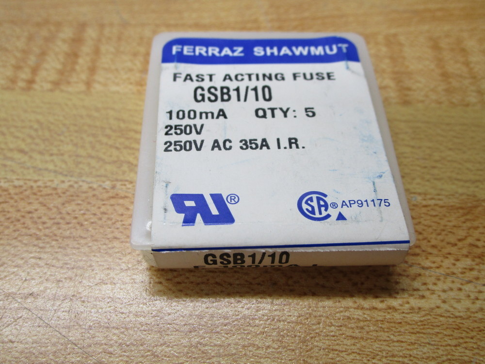 Gould Shawmut Ferraz Mersen GSB1/10 Fuse Cross Ref 1CC58 Fine Wire (Pack of 10)