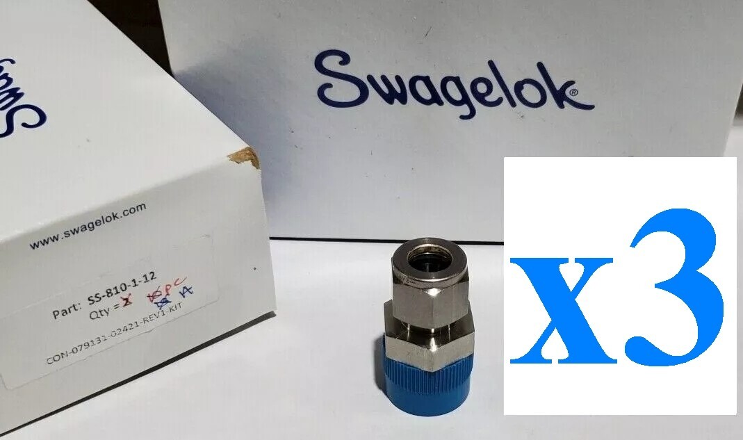x3 NEW Swagelok SS-810-1-12 Fitting 1/2 in. Tube OD x 3/4 in. Male NPT