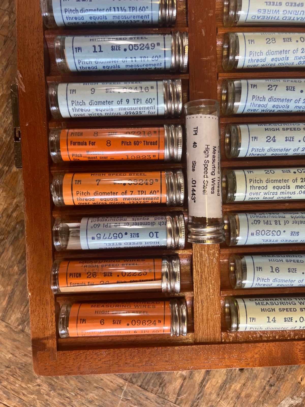 5cc Van Keuren 21 Set Gear Measuring Wires Set Wooden Case