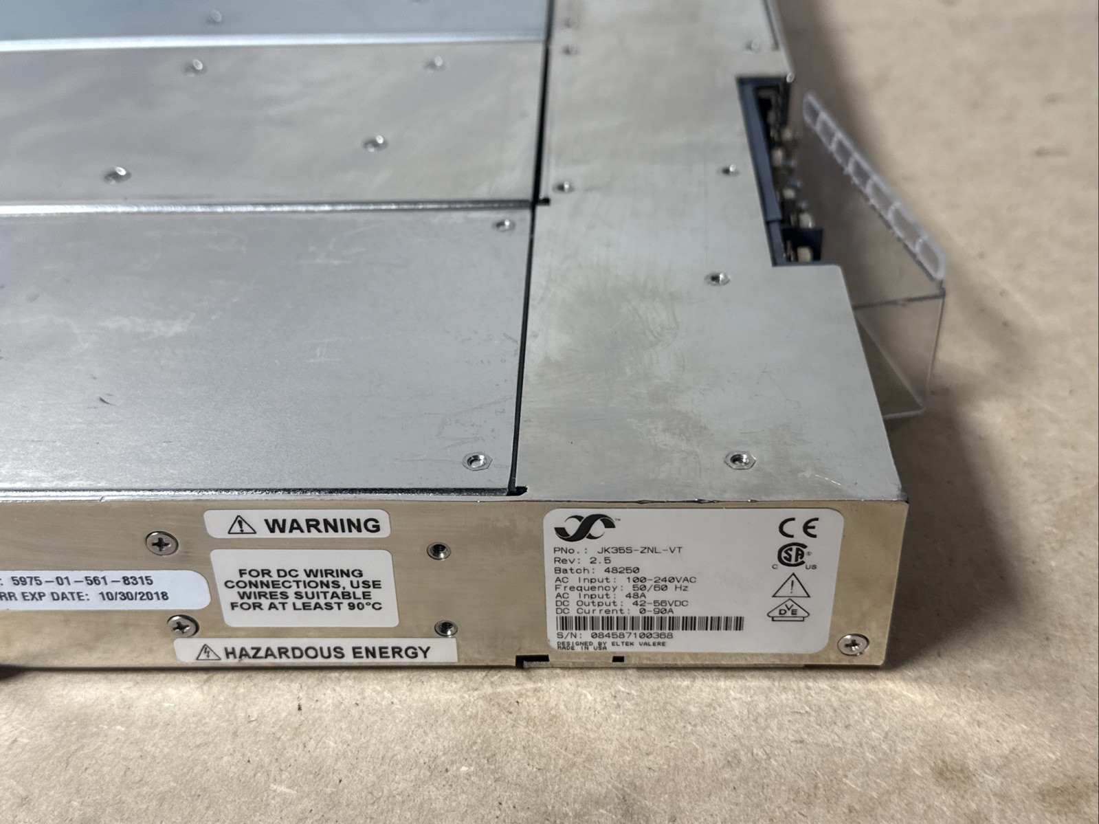 ELTEK JK35S-ZNL-VT Power Shelf