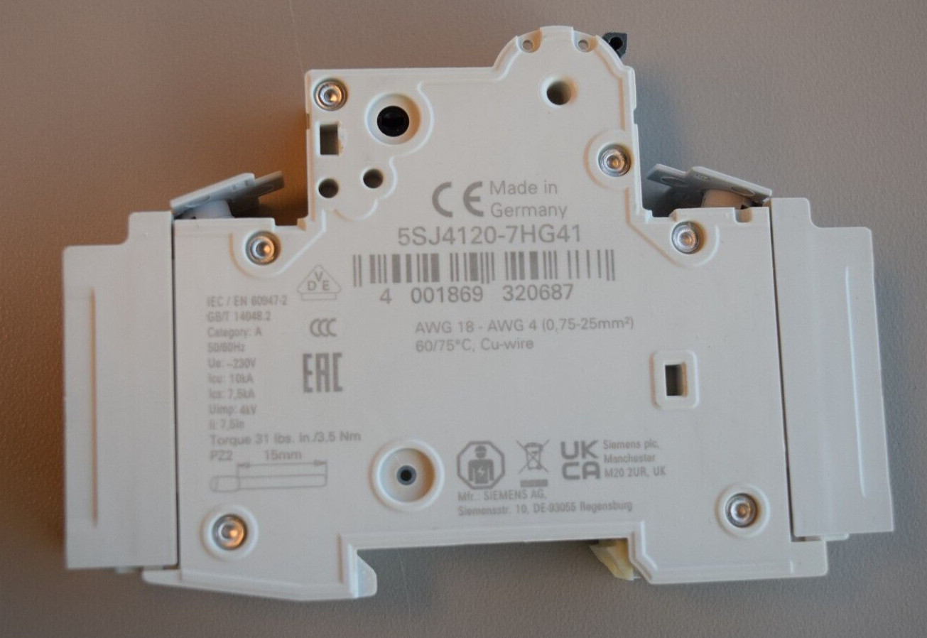 SIEMENS 5SJ4120-7HG41 CIRCUIT BREAKER