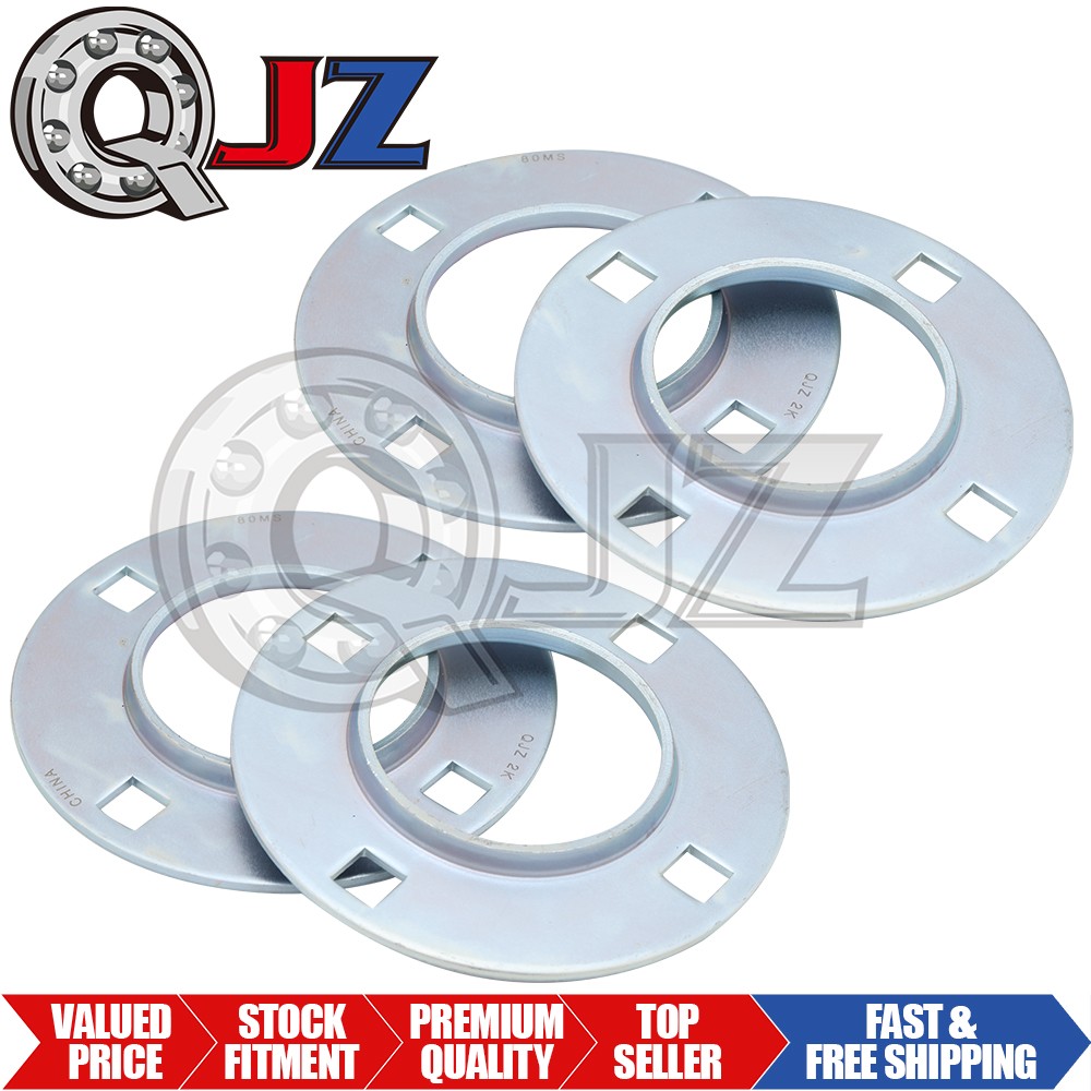 [Qty,2] 80MS Four Bolt Round Stamped Housing for 80mm OD Bearing