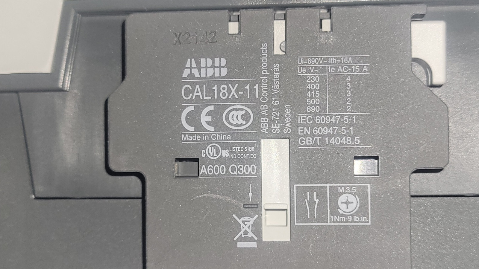 ABB AX205-30-11-84 contactor 1SFL501074R8411 110V 50Hz/110-120V 60Hz