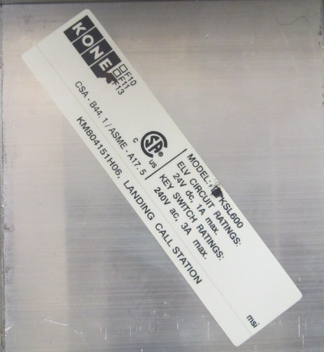 KONE KSL600 ELEVATOR UP OFF DOWN HATCH ACCESS CONTROL SWITCH NOS FREE SHIPPING