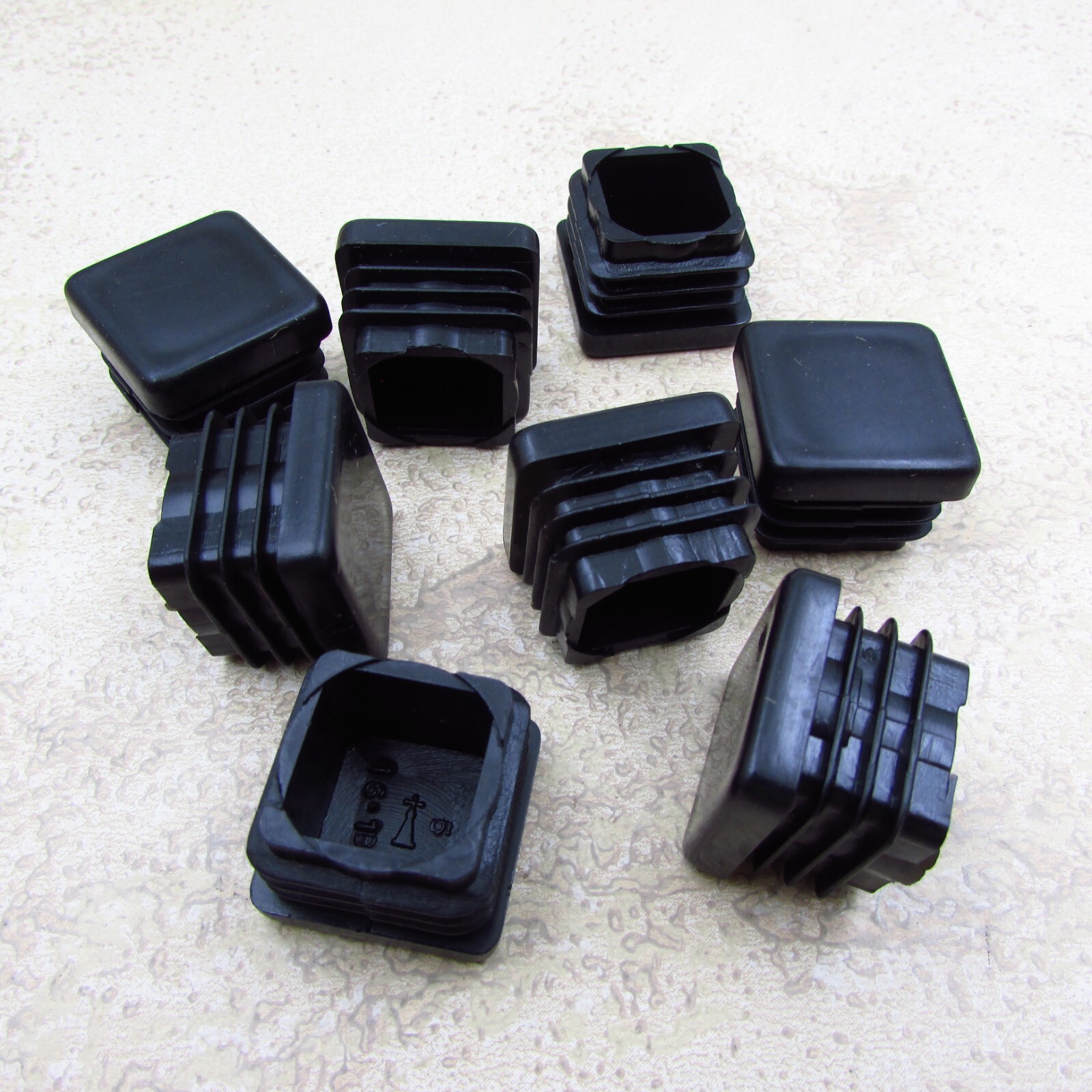 QTY 8 Black 7/8″ Inch, 16-18 Gauge Square Tube End Cap Plastic Insert Plugs