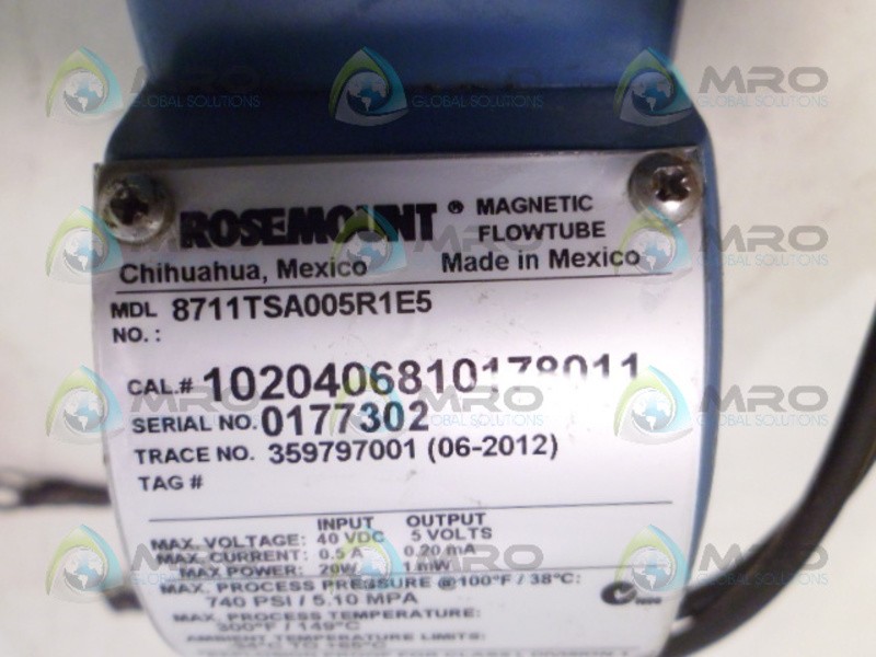 ROSEMOUNT 8711TSA005R1ES FLOW TRANSMITTER UNMP