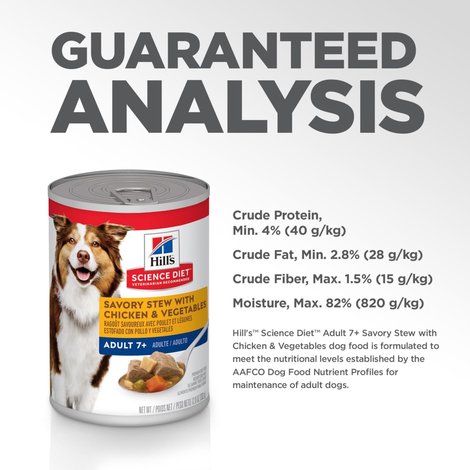 Hill’s Science Diet Adult 7+ Savory Stew,Chicken&Vegetables Wet Dog Food, 12.8oz