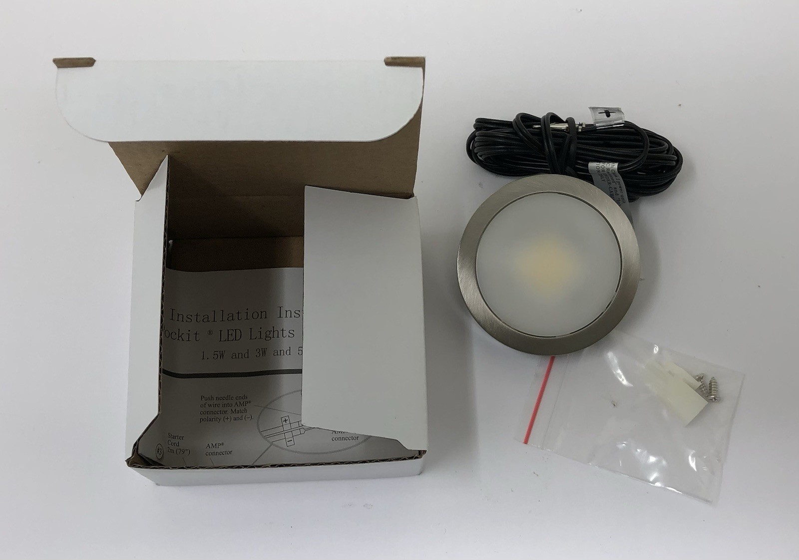 L-POC-3LEDSFR-CNI-1 3Watt Tresco LED Puck Light Nickel 5000K