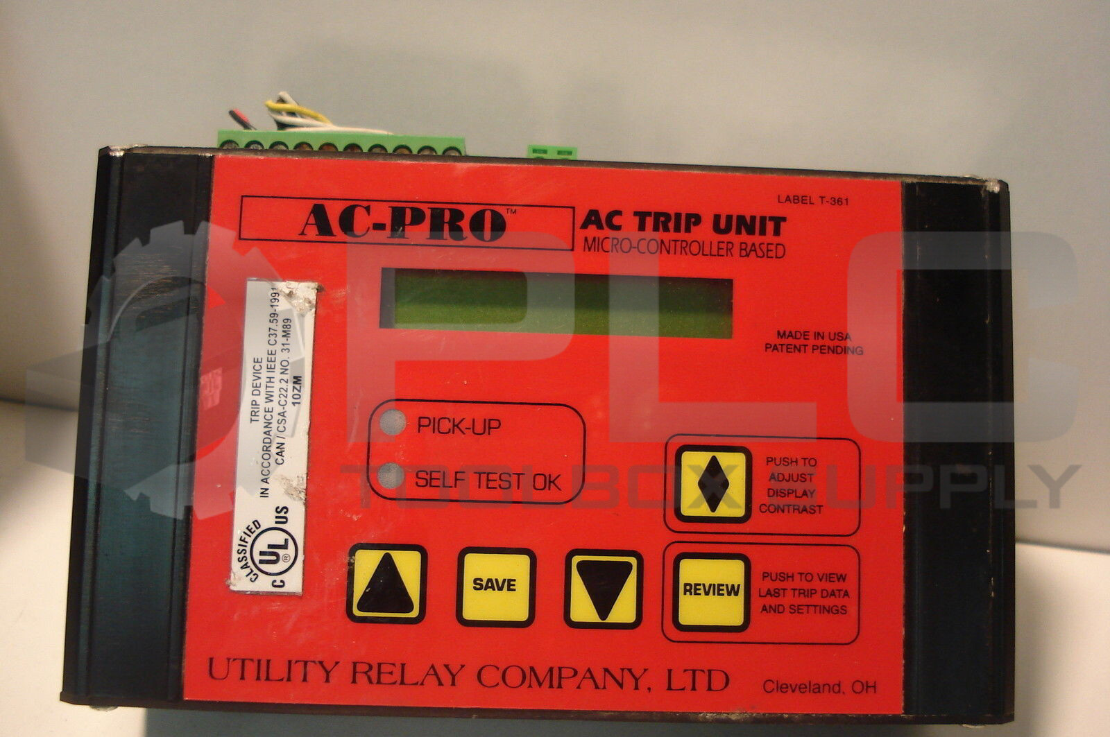 UTILITY RALAY COMPANY AC-PRO TRIP UNIT T-361