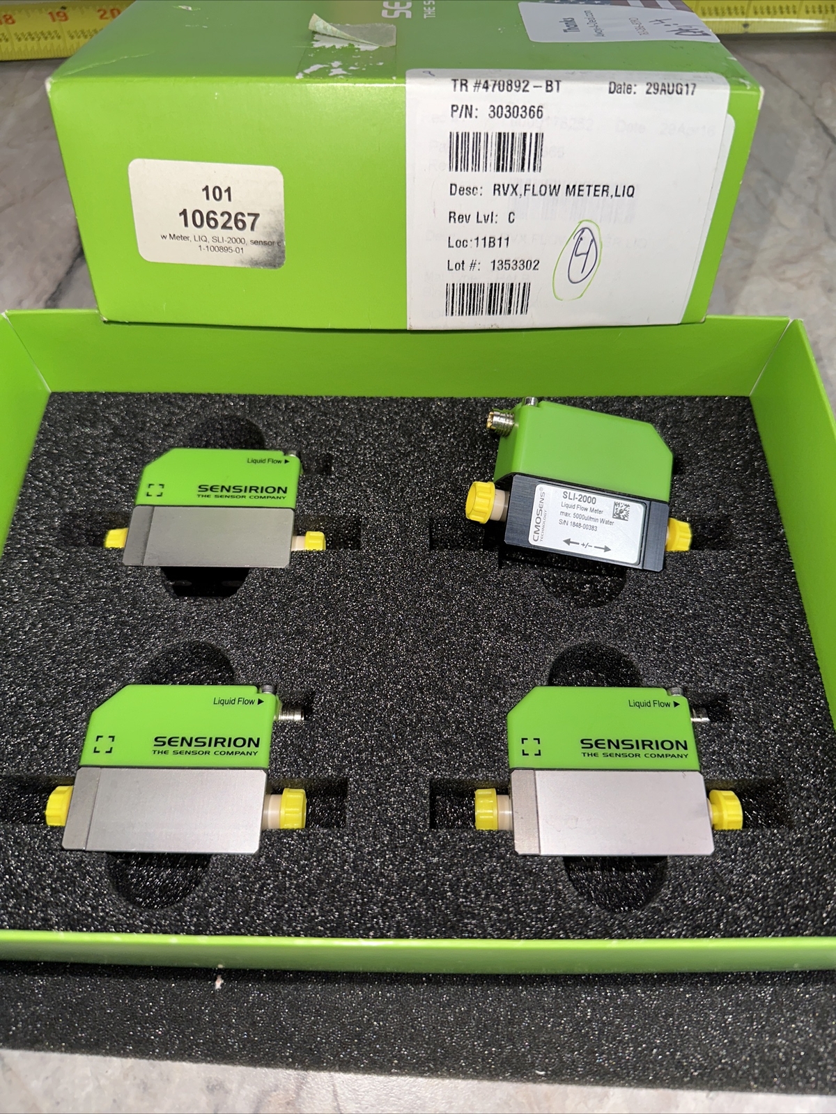 Sensirion Liquid Flow Meter SLI-2000 Qty 4 Sensors Precision Water RVX LIQUID