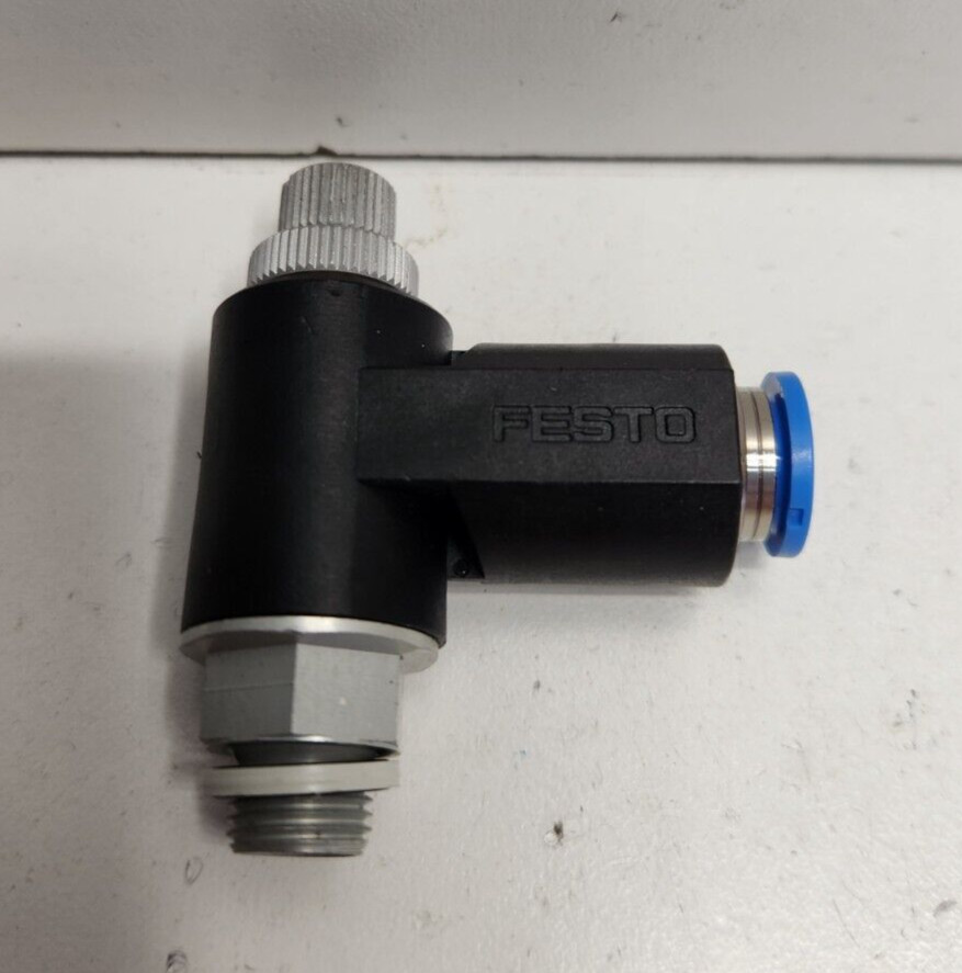 NEW OLD STOCK! FESTO 1/8″ NPT X 8MM TUBE FLOW CONTROL VALVE GRLA-1/8-QS-8
