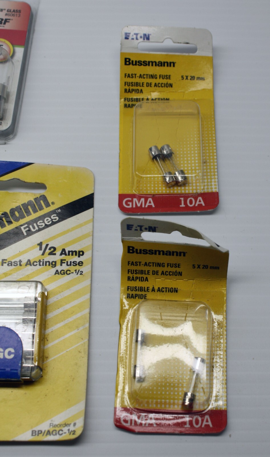 Bussmann Jandorf Assorted Fuse Lot AGA AGC MDA MDL GMA 10A 1 1/2A HEF-2