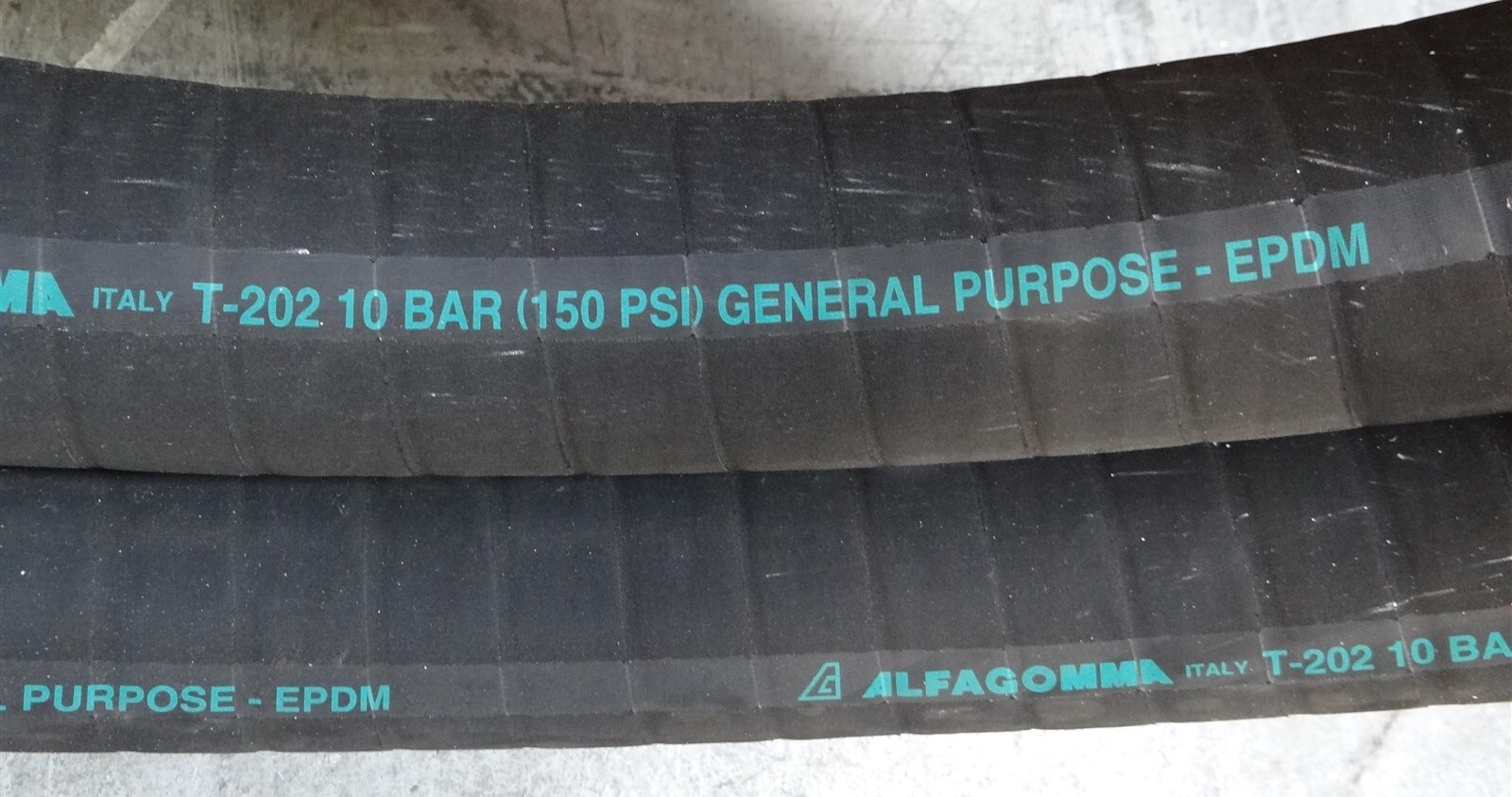 20 Feet Alfagomma T-202 10 BAR 150 PSI General Purpose EPDM Flexible Hose 3″ OD