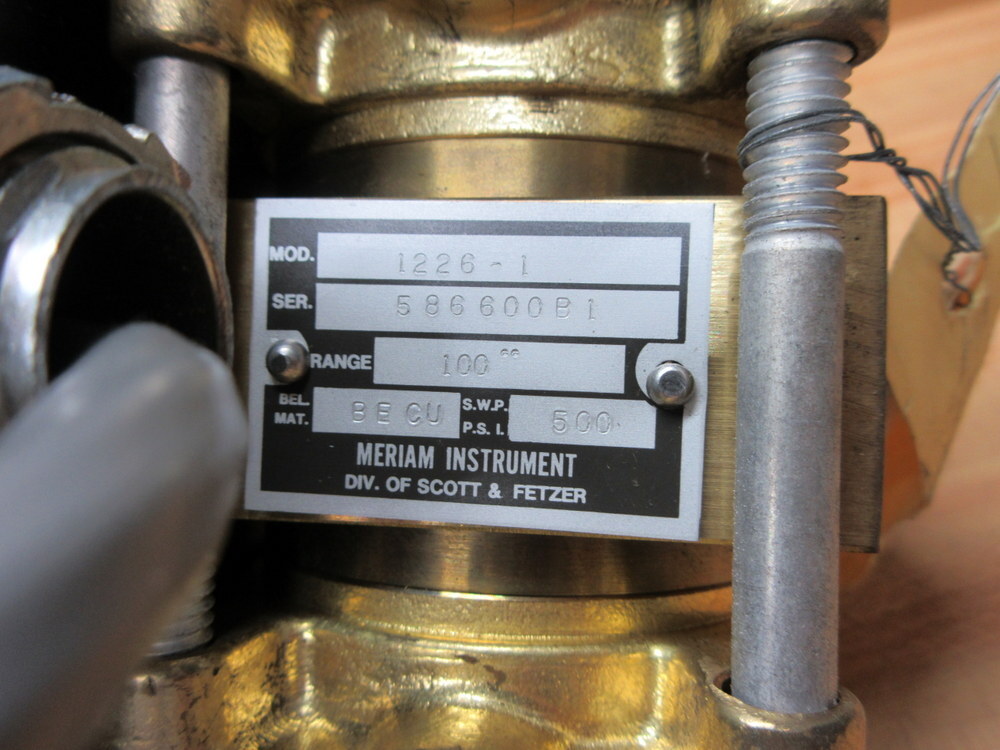 Meriam Instrument 1226-1 Differential Pressure Gauge 12261