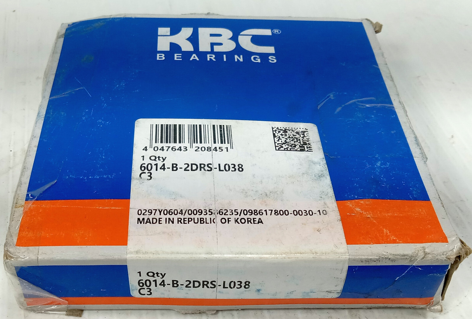 1 NEW KBC 6014-B-2DRS-L038 RADIAL DEEP GROOVE BALL BEARING NIB ***MAKE OFFER***