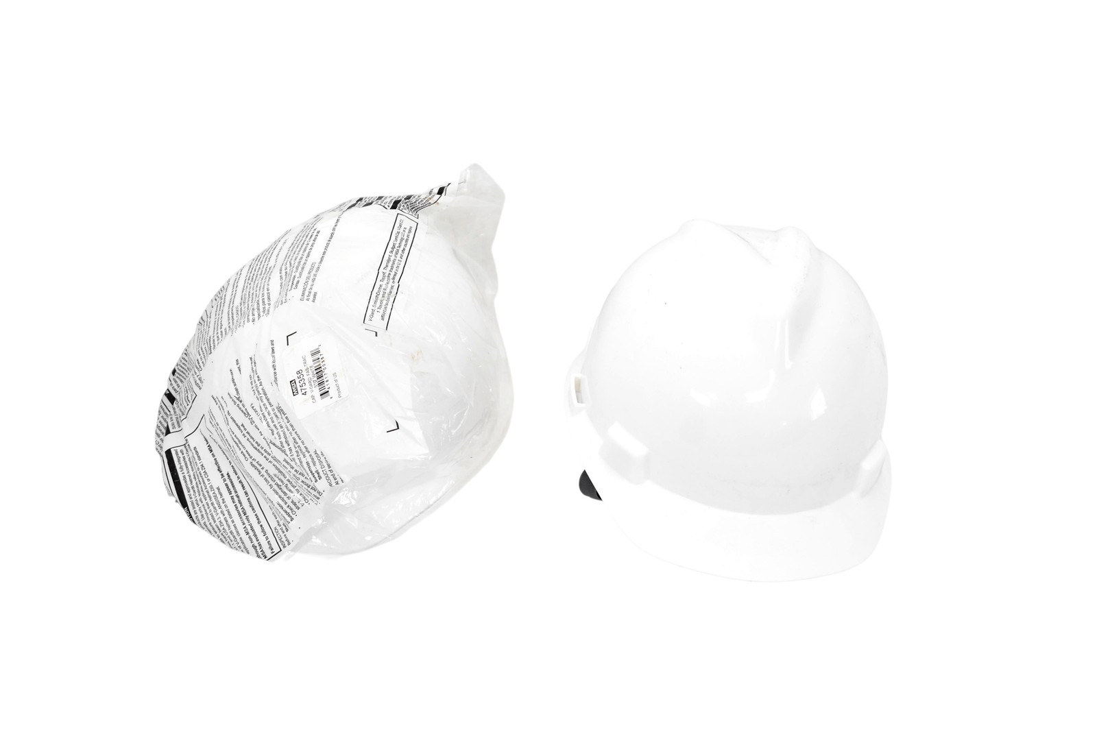 2 Pack MSA 475358 V-GARD Fas-Trac Cap STD White Hard Hat Ratchet Suspension
