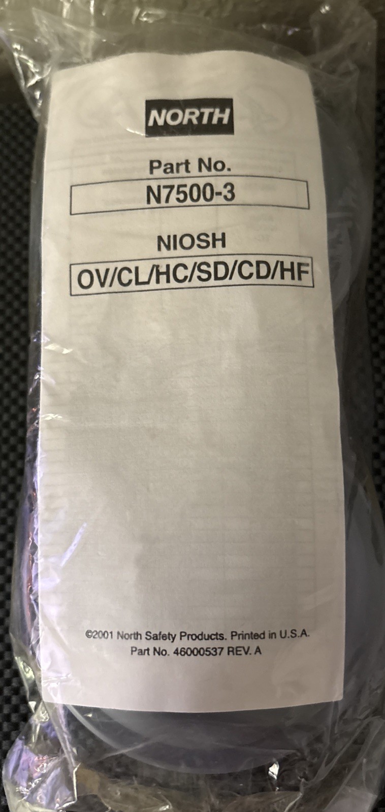 Honeywell North N7500-3 Organic Vapor and Acid Gas Cartridge N75003 – Unopened
