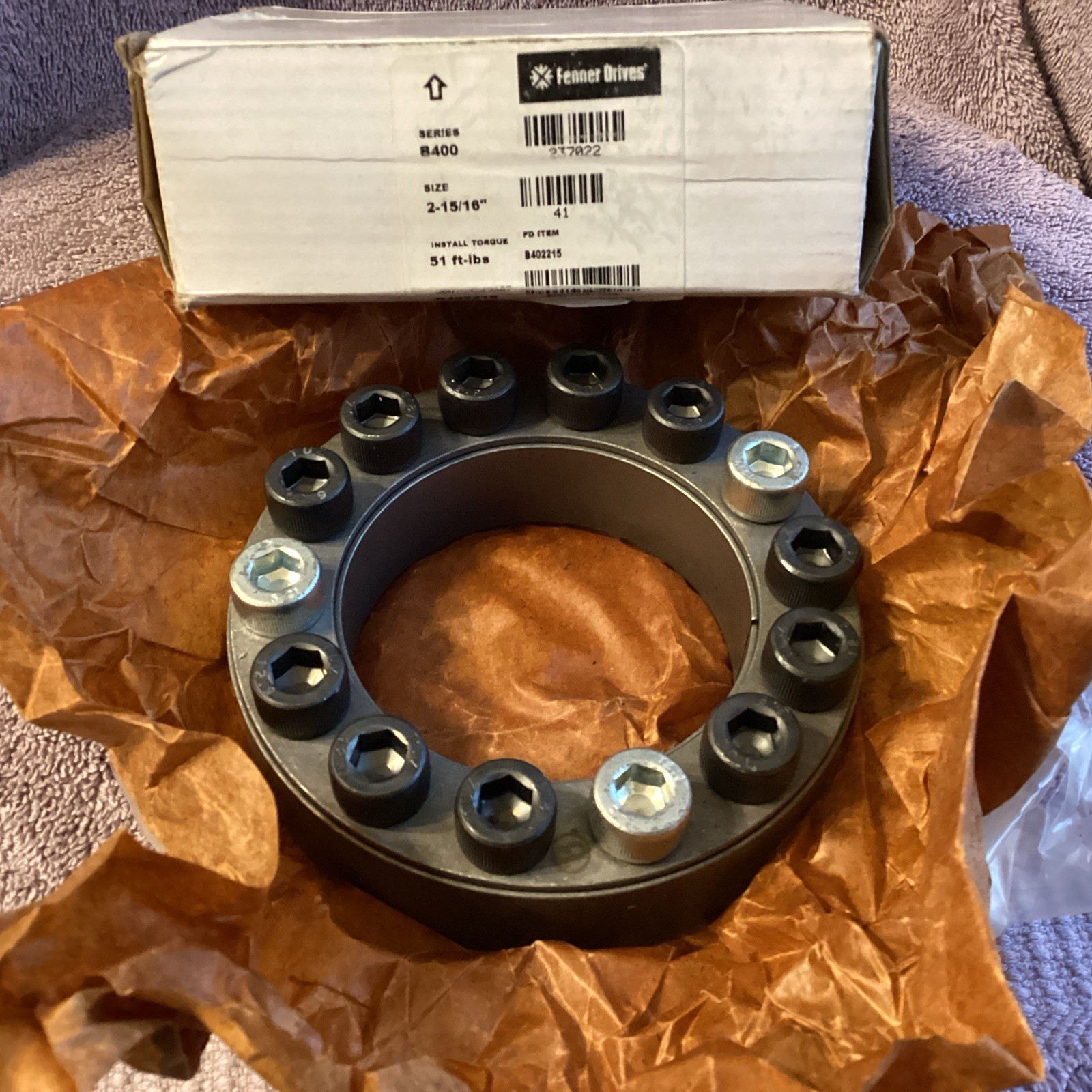 FENNER DRIVES…B402215…2-15/16”..series B400…Keyless Bushing…NEW