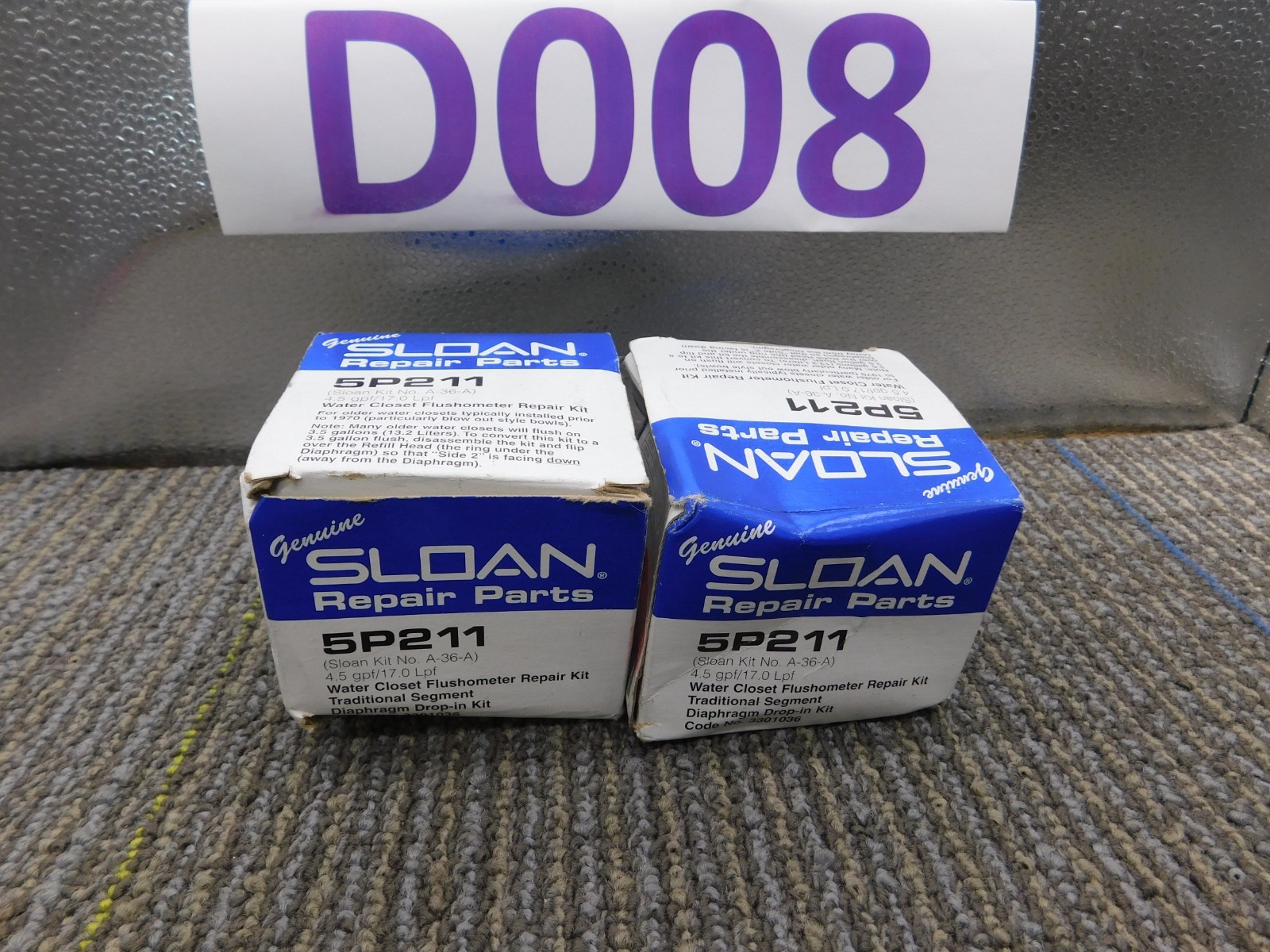 NEW 2-PACK SLOAN REPAIR PARTS VALVE CO 5P211 REPAIR KIT NO. A-36-A