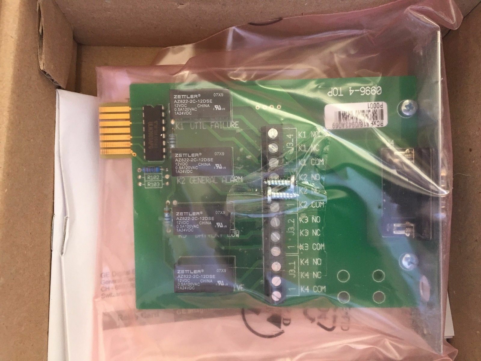 GE Digital Energy 12458 Relay Card 0996 for Match 2200/3000 Netpro and LP 11/31T