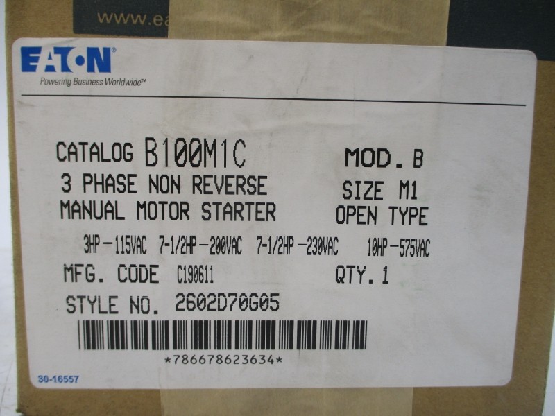 EATON B100M1C 575VAC NSFS
