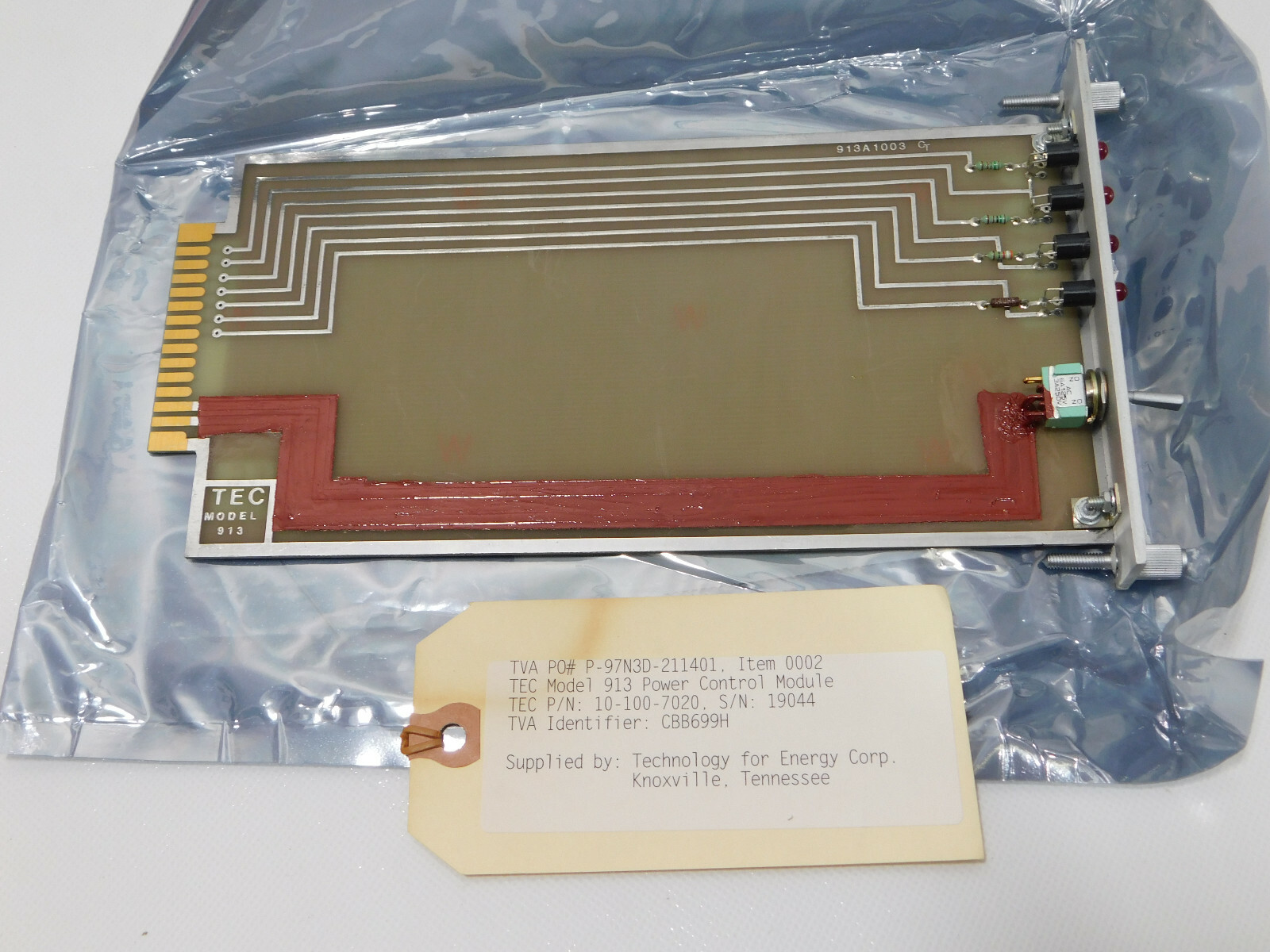 TEC Power Supply Power Control Module 913 Part # 10-100-7020 / 913A1003 NOS