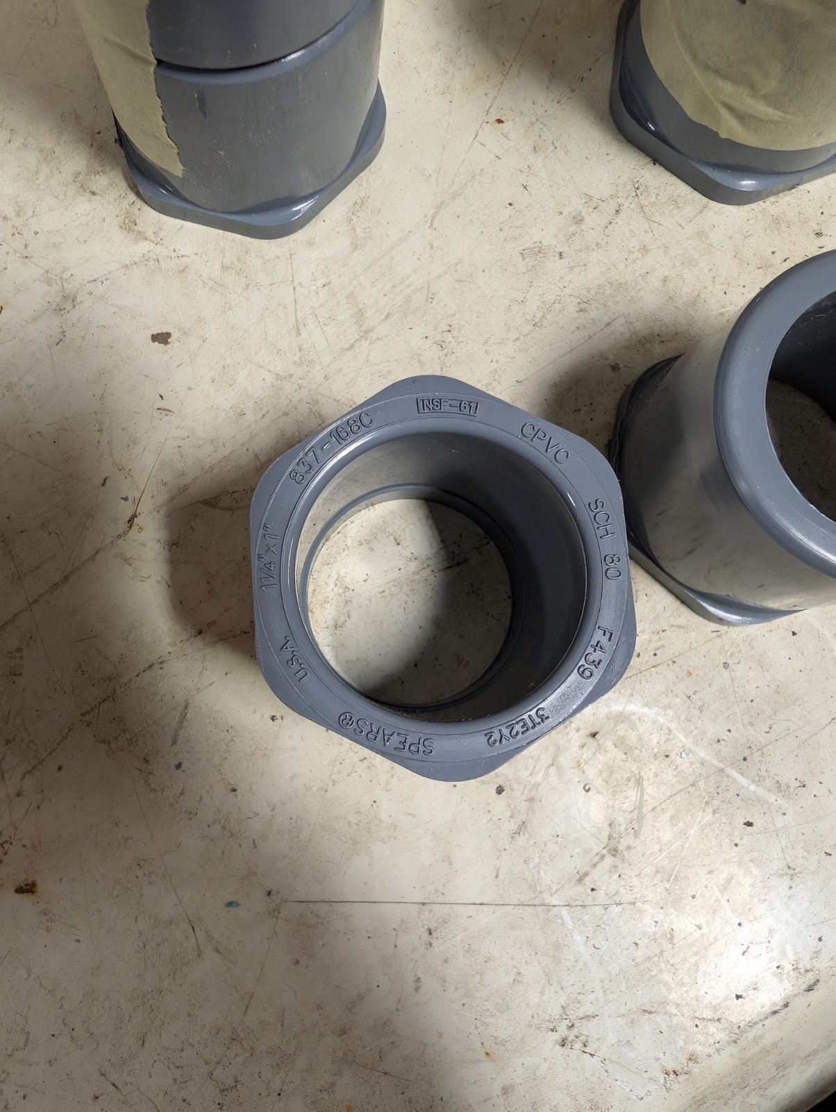 6x 1- 1/4″ X 1″ CPVC F439 Reducing Bushing SCH 80 837-168C !Charity!
