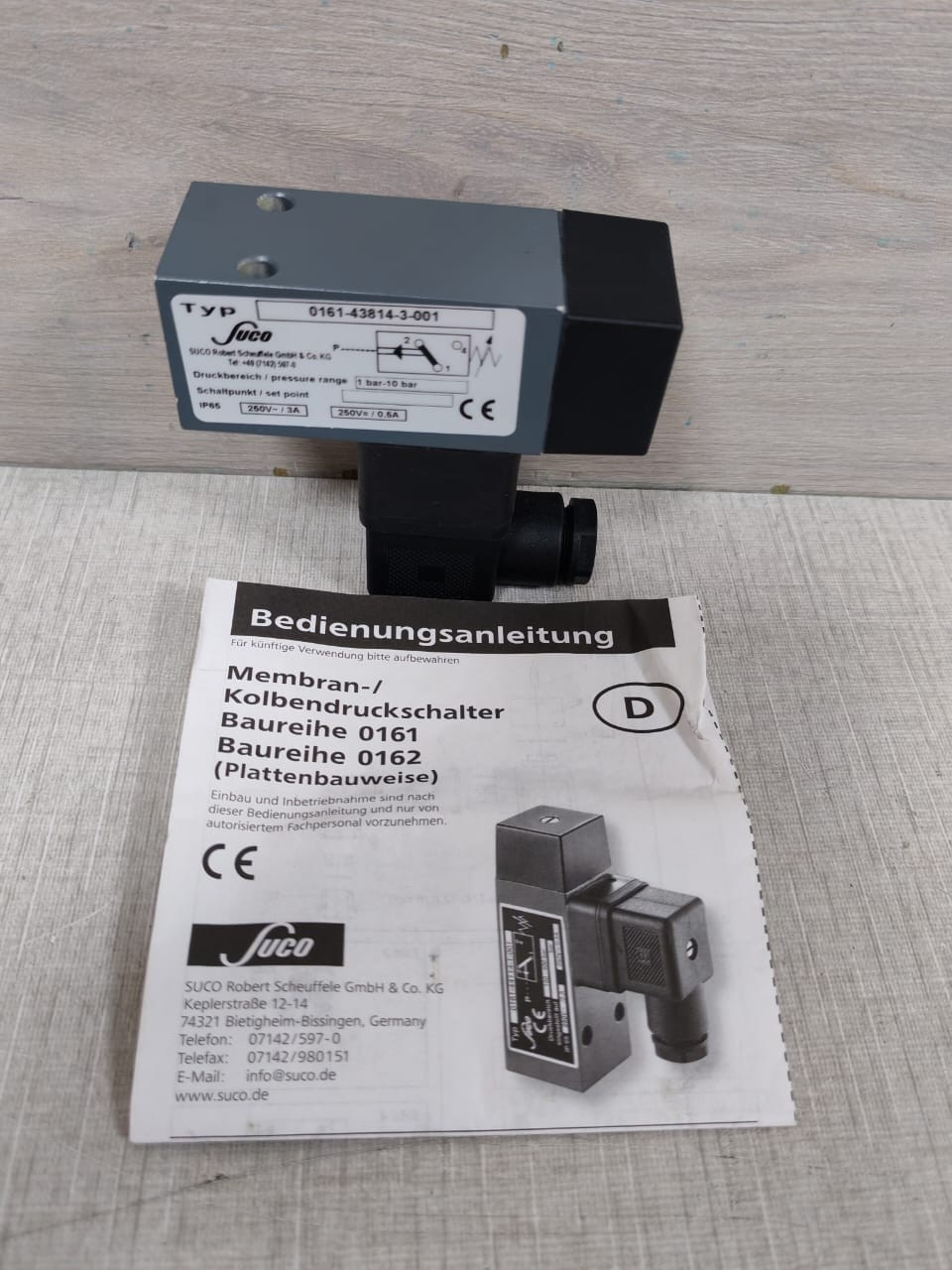 SUCO 0161-43814-3-001 PRESSURE SWITCH