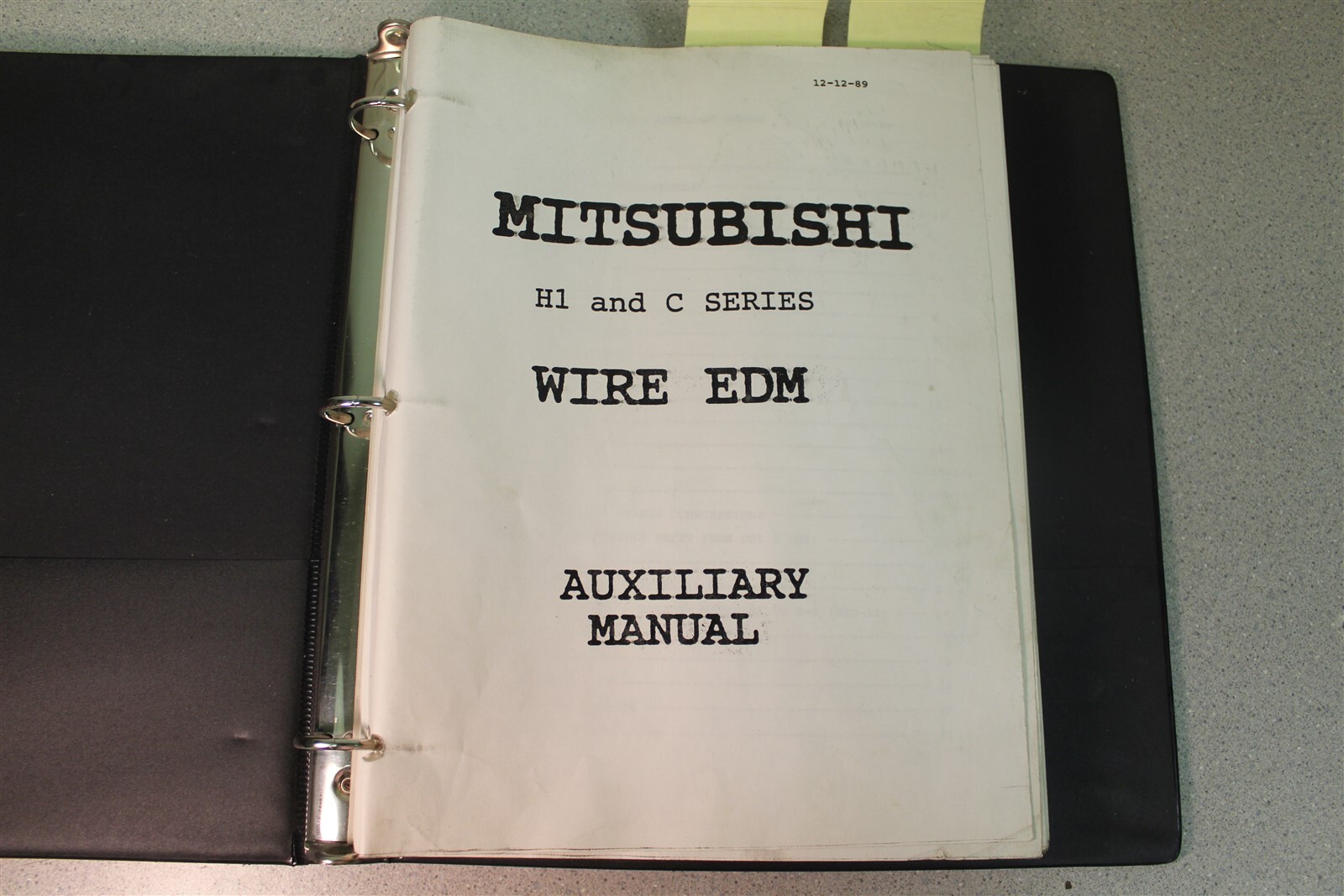 Mitsubishi H1 & C Series Wire EDM Auxillary Manual *FREE SHIPPING*