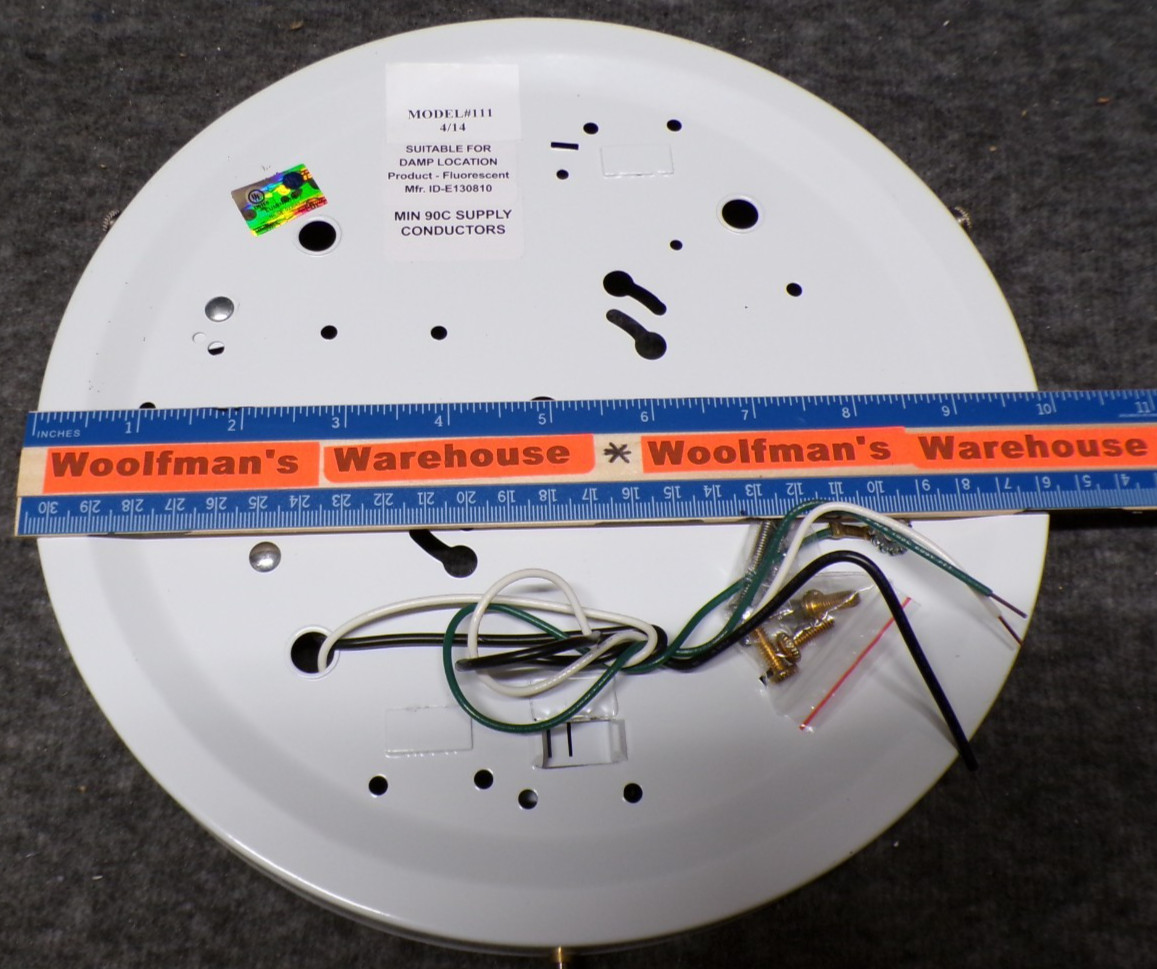 White Round Ceiling Light Fixture Fluorescent Luminaire Model #111