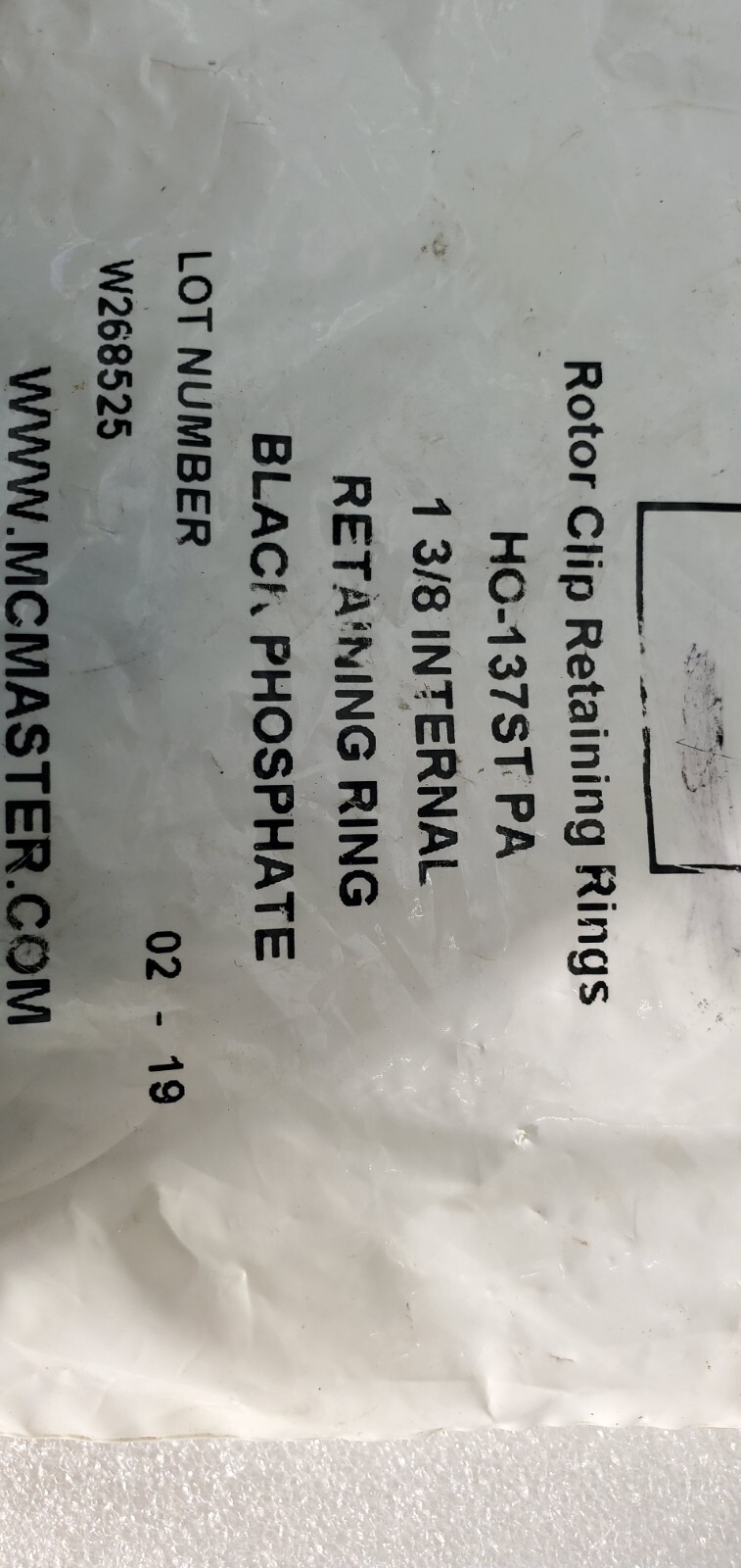 NEW LOT Pack of 25 Rotor Clip Retaining Rings 1-3/8″ McMasters # HO-137ST PA