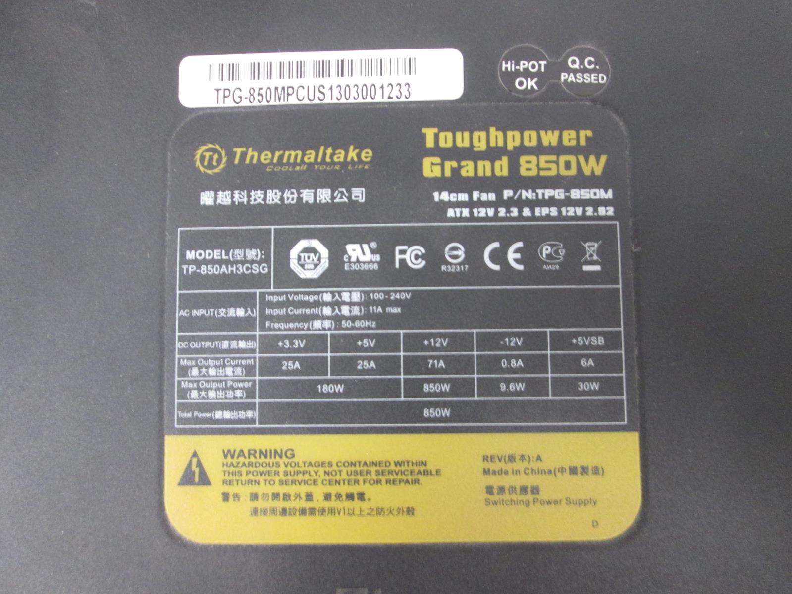 THERMALTAKE TP-850AH3CSG TOUGHPOWER GRAND 650W POWER SUPPLY
