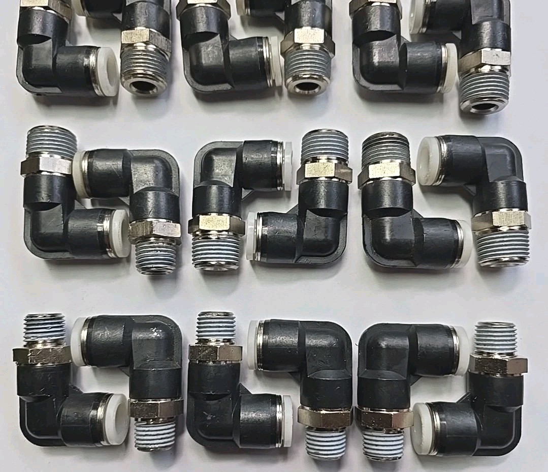 (22) Pisco 3/8″ Push to Connect Fittings 90° Elbows Various Thread Sizes