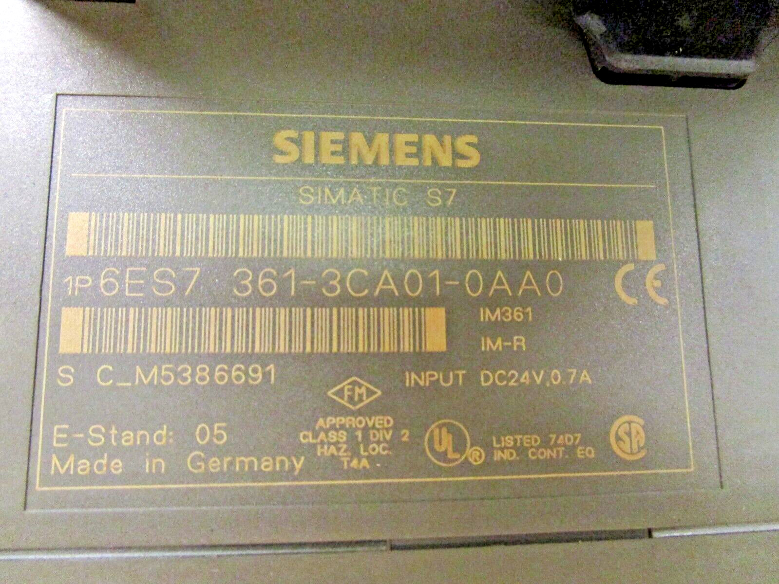 Siemens Simatic S7 1P 6ES7 390-1AE80-0AA0 Rail 6ES7 361-3CA01-0AA0 1443OMF