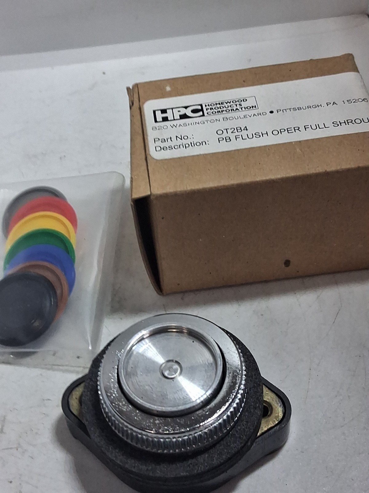 HOMEWOOD OT2B4 PUSHBUTTON OPERATOR FULL SHROUD ASSORTED 7 COLORS NIB