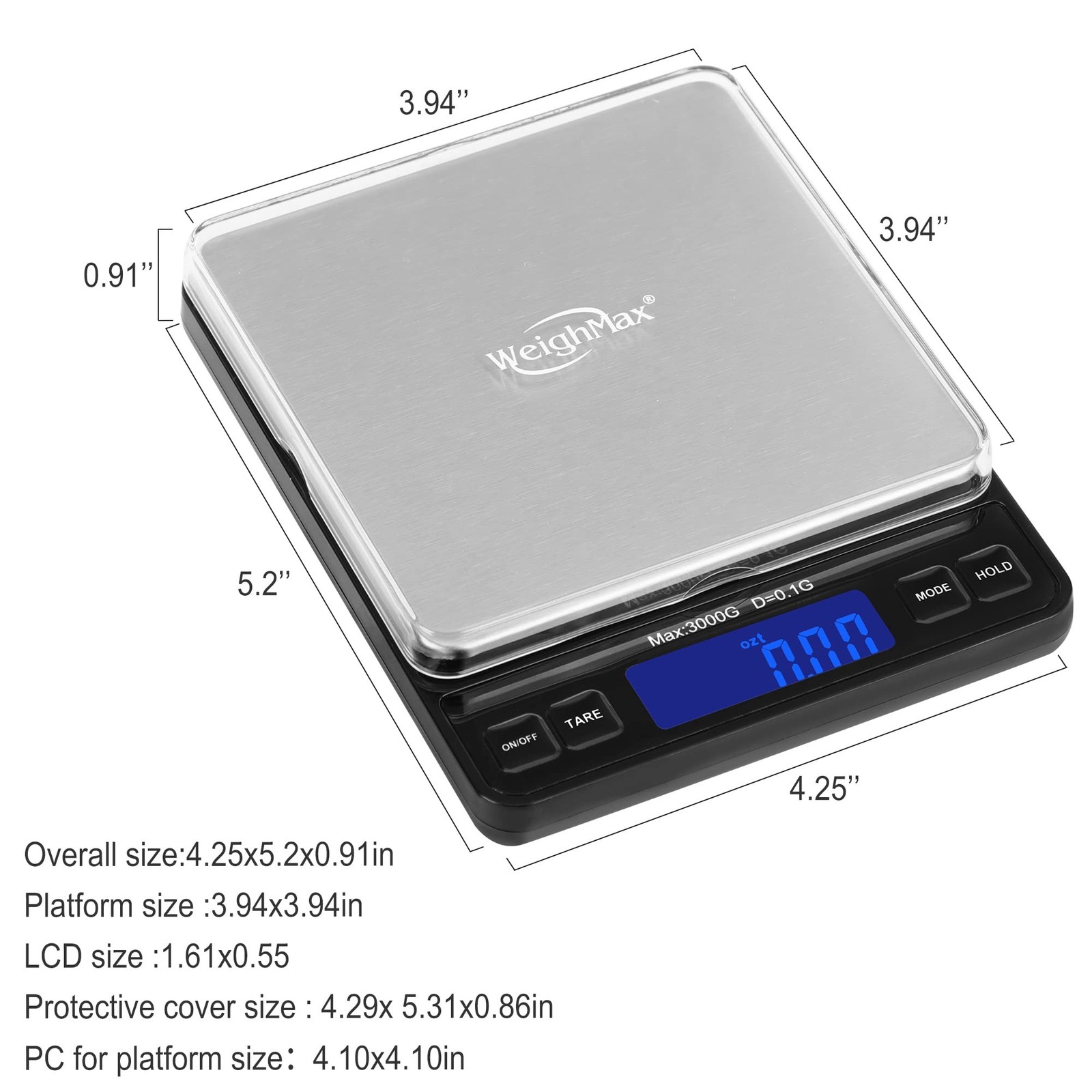 Weighmax Duo Series W-7800 High Precision 0.1g/0.01oz 3000g Digital Pro Pocke…