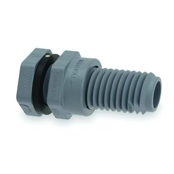 Hayward Flow Control BFA1020SFS Bulkhead Tank Fitting, 2″, PVC/FPM, So
