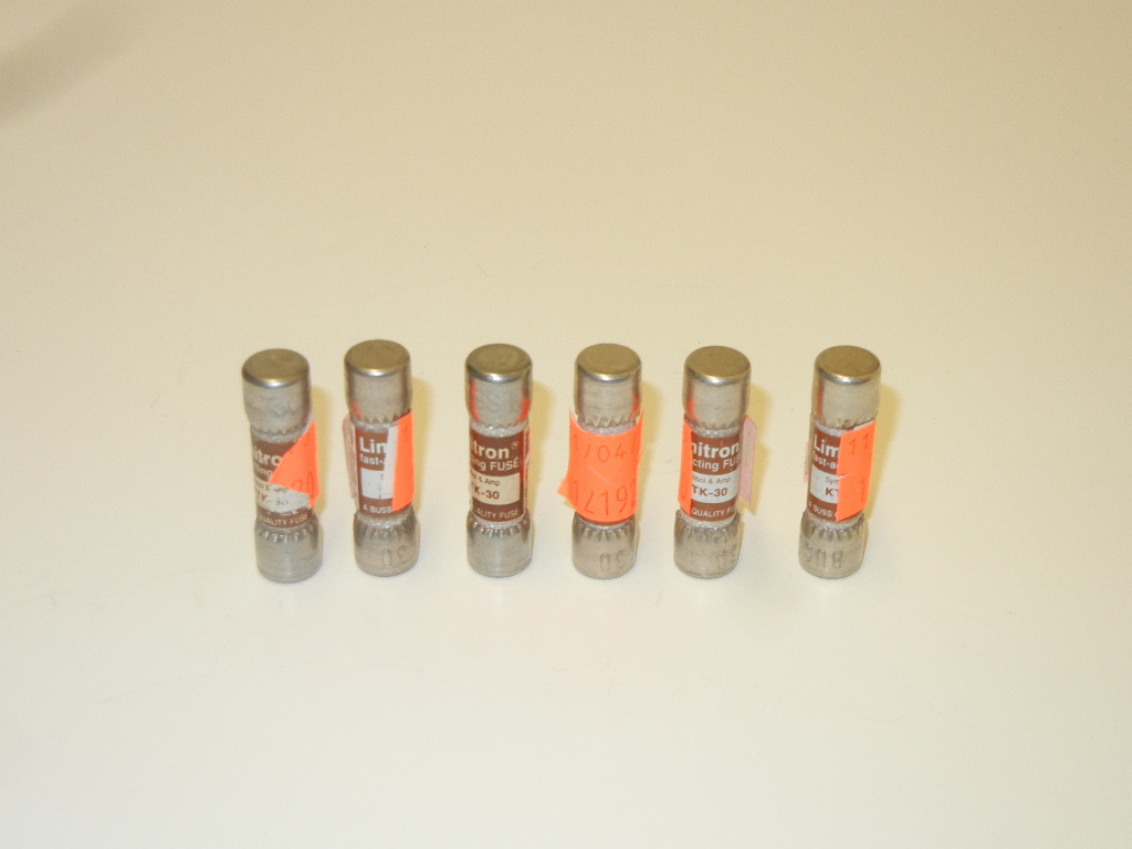 LOT OF 6 COOPER BUSSMANN KTK-30 NEW-NO BOX 30A FAST ACTING FUSES 600V KTK30