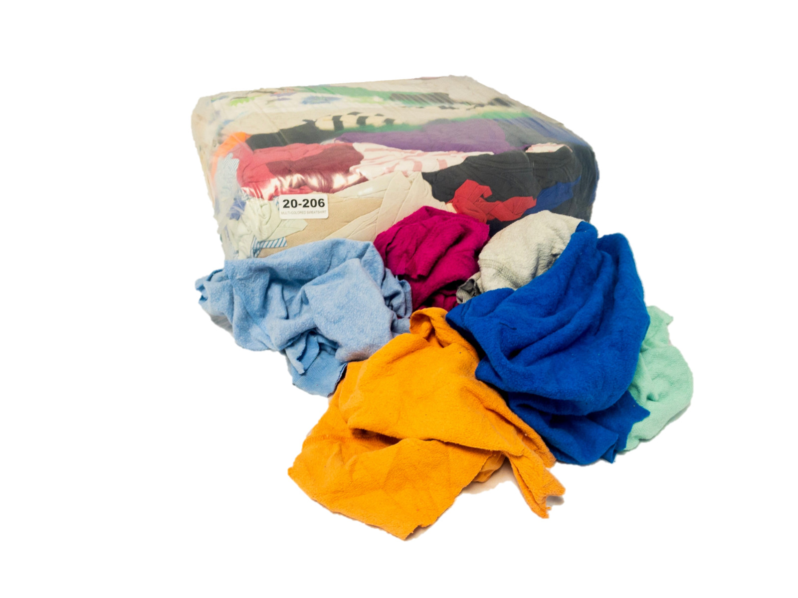 Pallet of 25 lb. Compressed Bag of Colored Sweatshirt Rags (51 bags – 1,275 LBs)