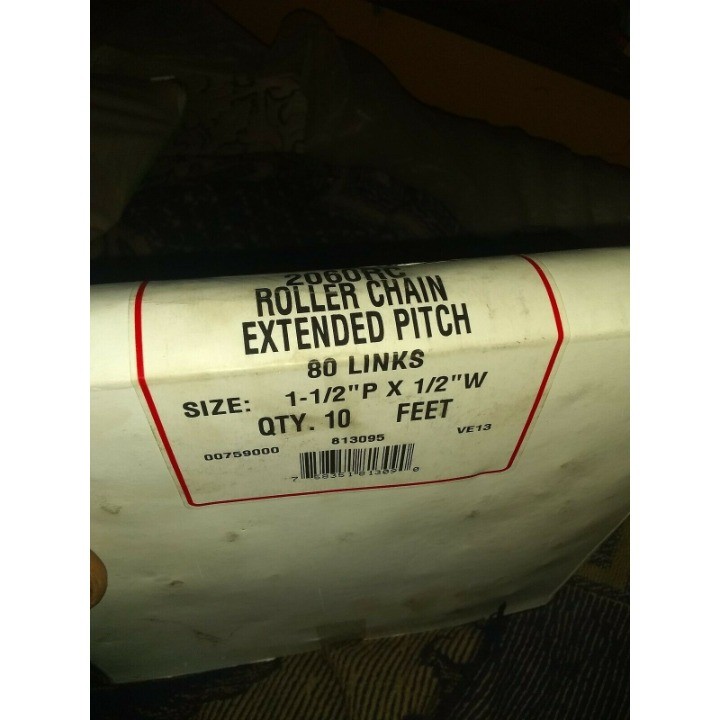 Tisco 2060RC Roller Chain – 1 1/2″P x 1/2″W – 10 Feet
