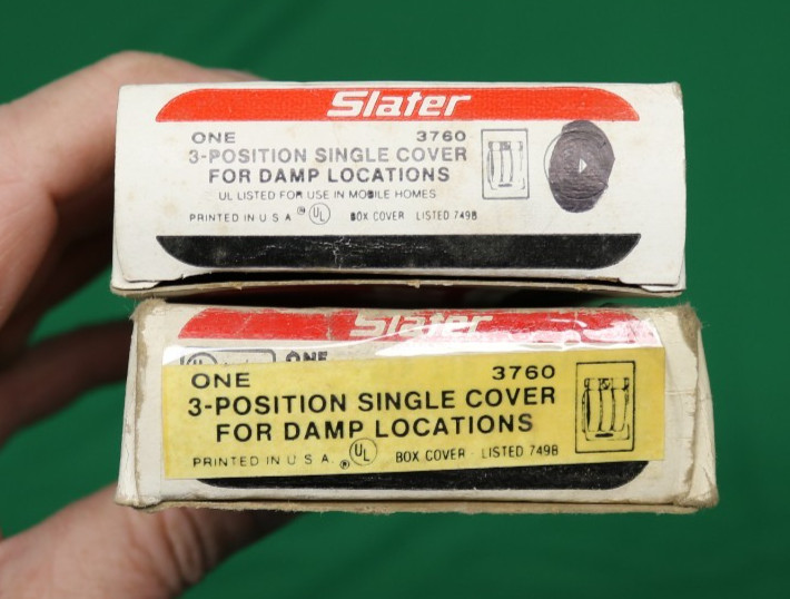 Lot of 2 Unused Slater 3760 3-Postion Single Cover – Damp Locations