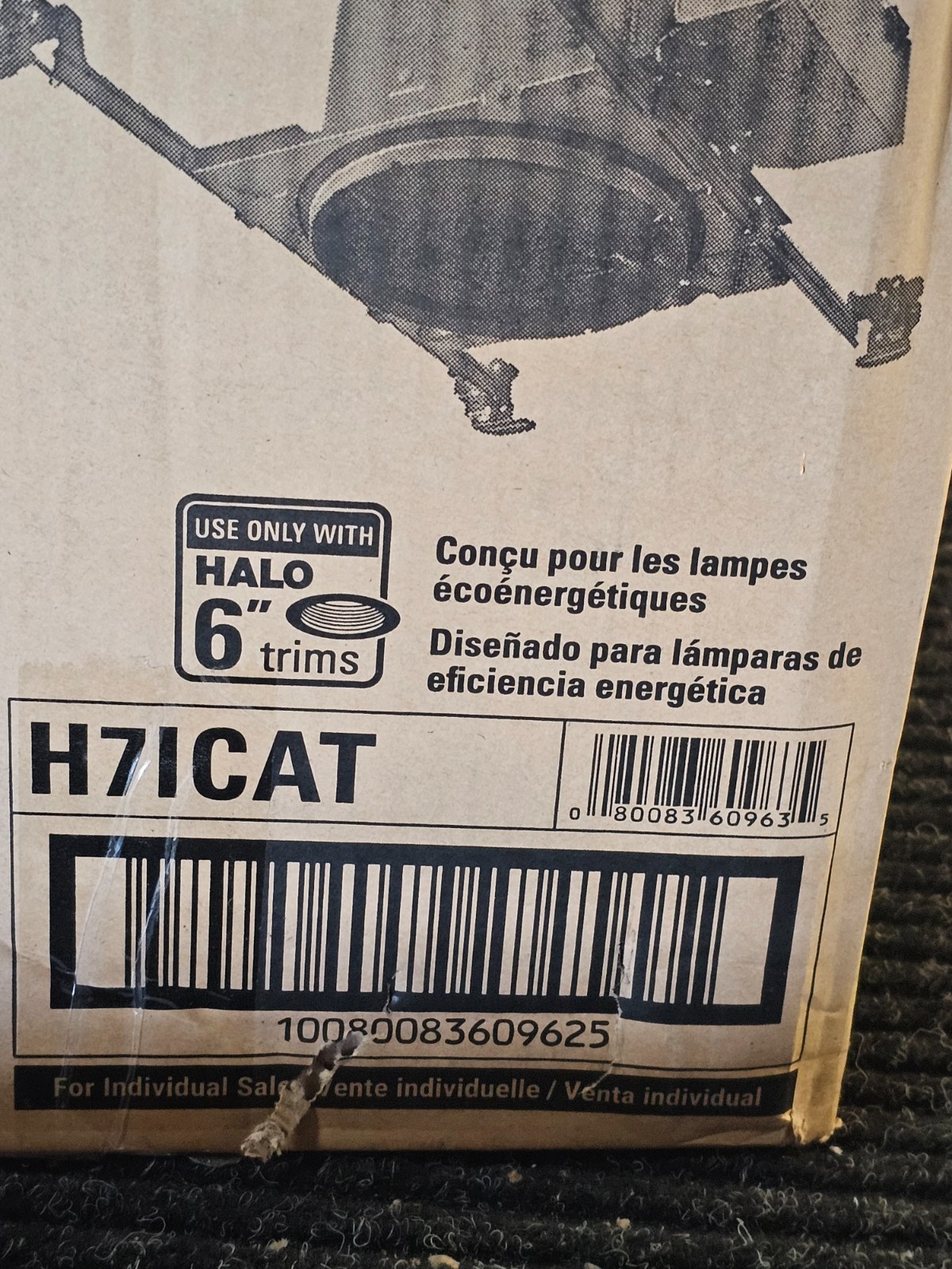 (QTY 4) Halo H71CAT 6-inch Aluminum New Construction Recessed Lighting Housing