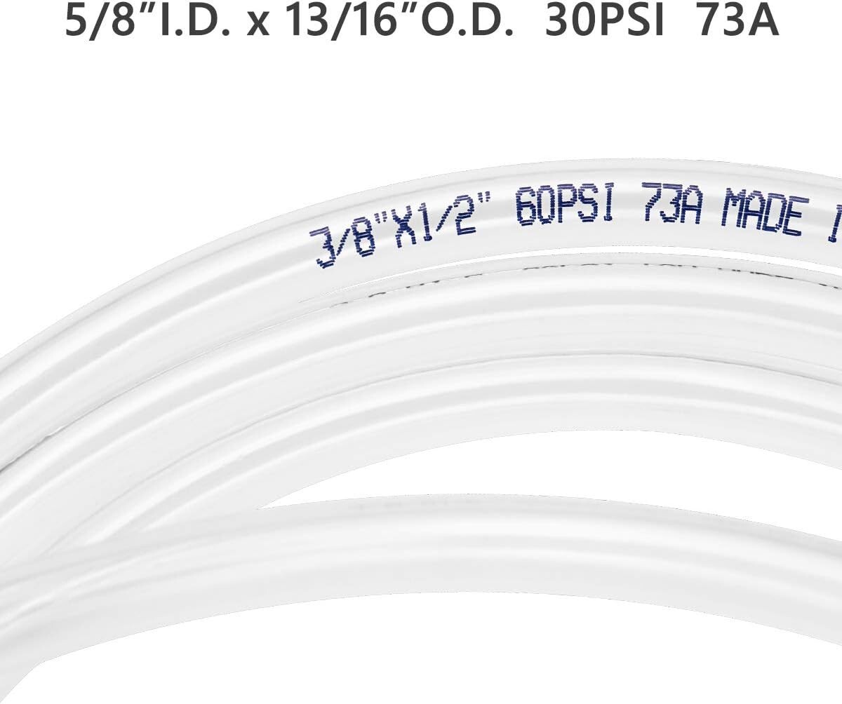 25FT x 5/8″ ID Clear Vinyl Tubing BPA Free UV Chemical Resistant Hose