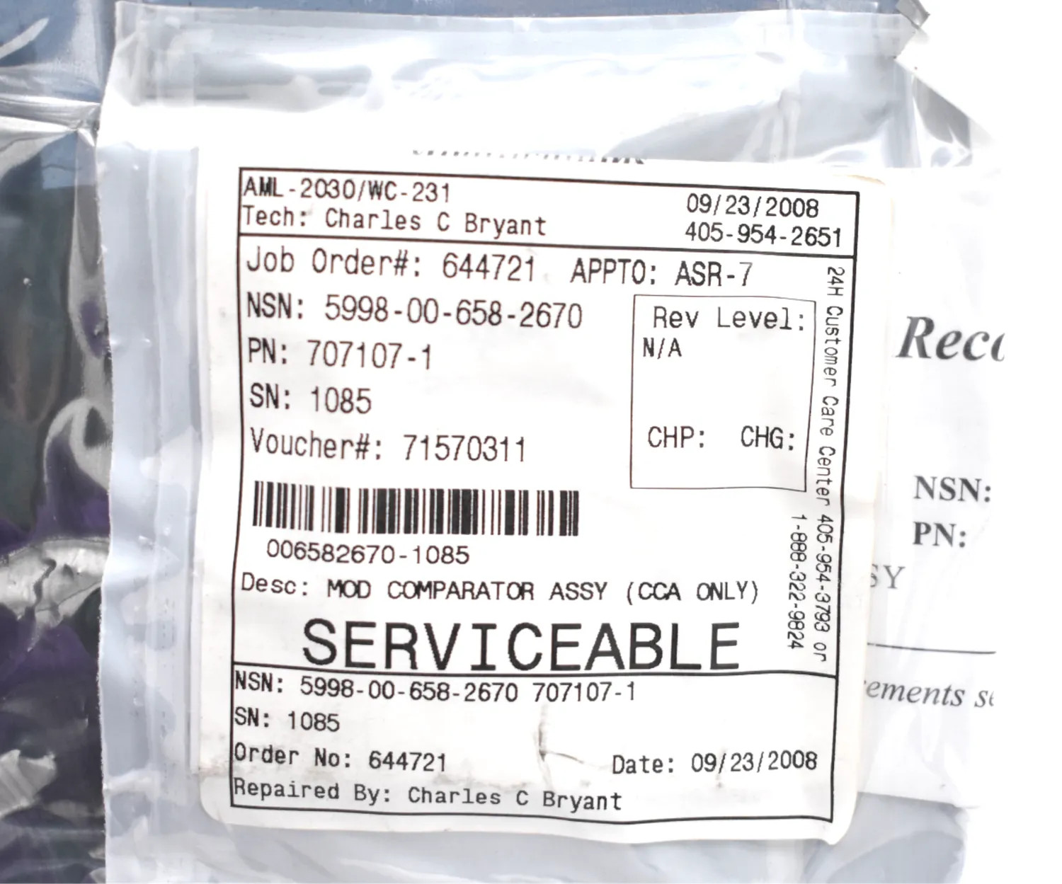 RAYTHEON CO 707107-1 CIRCUIT CARD ASSEM