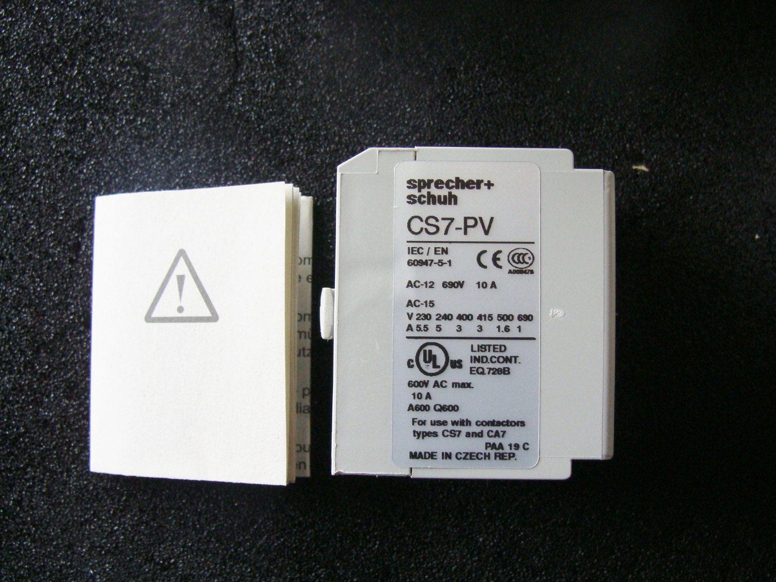 New Sprecher + Schuh CS7-PV-20 Contactor. Made in Czech. Republic